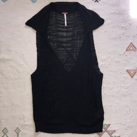 FREE PEOPLE KNIT V NECK TOP GORGEOUS XS - Picture 2 of 4